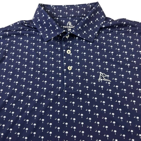 Rhoback Performance Polo Shirt Men's XL Blue Palmetto South Carolina - Picture 2 of 4